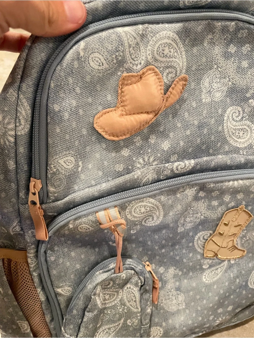 NWT Blue Paisley Cowgirl Patterned Full Size Backpack